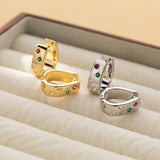 Personalized Multi-color Square Zircon Earrings – Surprise Gifts — 5