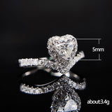 Simple V-shaped Heart-shaped Zircon Ring For Women – Gifts for Her — 2
