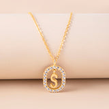 Crystal Letter Necklace Gold Name Initial – Jewelry Gift Ideas — 2