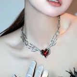 Personalized Punk Dark Red Love Pendant Necklace – Jewelry Gift Ideas — 1