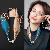 Magnetic Buckle Silk Women Scarf Pearl Necklace – Stylish Gifts — 8