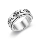 Stars And Moon Titanium Steel Rotatable Ring – Gift Ideas — 10