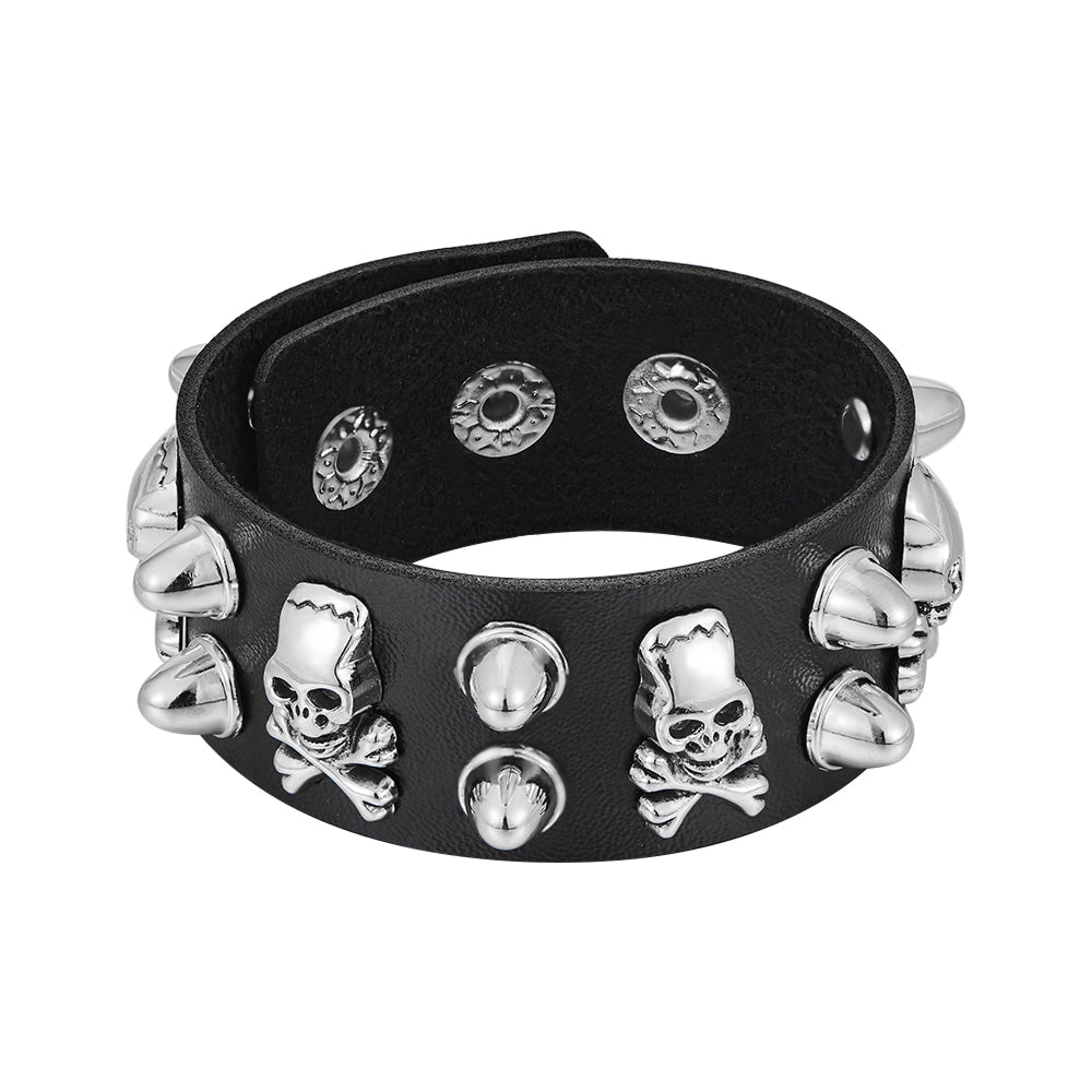Round Rivet Gothic Bracelet Hip Hop Dark Skull – Jewelry Gift Ideas — 1