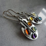 Women's Vintage Multicolor Gemstone Alloy Earrings – Gifts for Her — 3