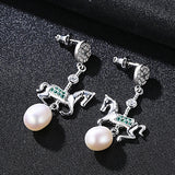 S925 Sterling Silver Pearl Earrings New Carousel – Surprise Gifts — 4