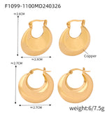 Simple Glossy Copper-plated Gold U-shaped Earrings – Small Gift Ideas — 8