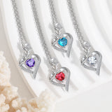 Rose Heart-shaped Necklace With Rhinestones – Gifts for Couples — 1