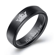 Her King His Queen Titanium Steel Couple Ring – Gifts for Couples — 2