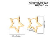 Geometric Titanium Steel Star Ear Studs – Holiday Gift Ideas — 3