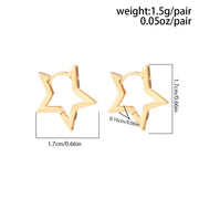 Geometric Titanium Steel Star Ear Studs – Holiday Gift Ideas — 3