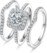Stackable White Gold Plated Square Zircon – Thoughtful Gifts — 5