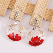 Gold Flower Drop Glue Dried Flower Earrings – Stylish Gifts — 4