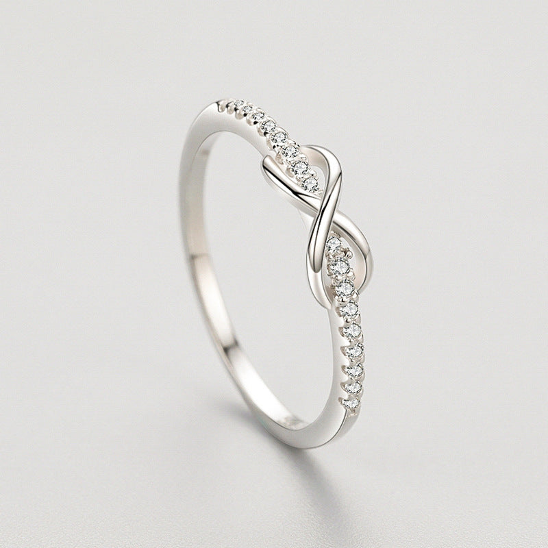 S925 Silver Bow 8 Ring Female Infinite Love Index Ring – Gifts for Her — 1