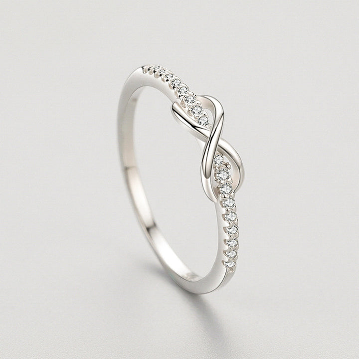 S925 Silver Bow 8 Ring Female Infinite Love Index Ring – Gifts for Her — 1