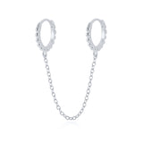 Sterling Silver Pentagram Diamond Chain Tassel Stud – Birthday Gifts — 9