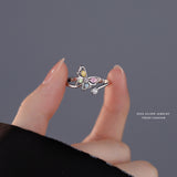 Sterling Silver Butterfly Color Diamond Rotary Ring – Gifts for Her — 2