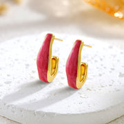 Fashion Stainless Steel Hook Enamel Earrings – Stylish Gifts — 3