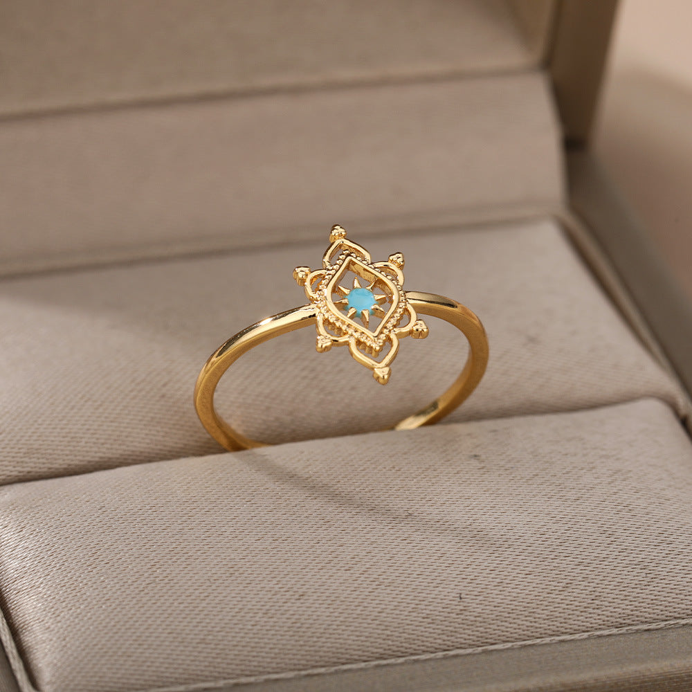 Crown Green Double Layer Hollow Ring – Unique Gift Ideas — 1