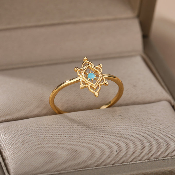 Crown Green Double Layer Hollow Ring – Unique Gift Ideas — 1