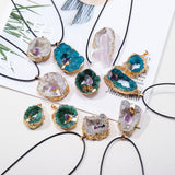 Natural Crystal Hollow Hole Slice Necklace – Jewelry Gift Ideas — 1