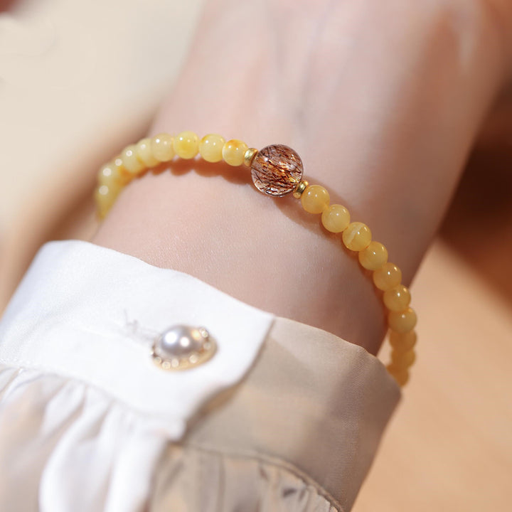 Single Circle Amber Beeswax String – Unique Gift Ideas — 1