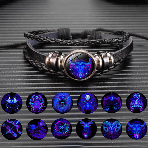 12 Zodiac Constellation Bracelet Luminous Braided – Jewelry Gift Ideas — 1