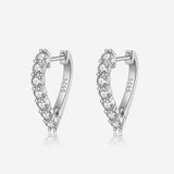 S925 Silver Heart-shaped Earrings Zircon Earrings – Thoughtful Gifts — 5