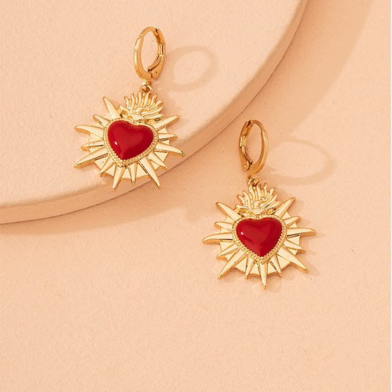 Simple Love Enamel Earrings Ornament – Gifts for Couples — 1