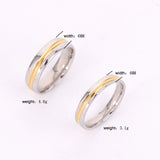 Stainless Steel Couple Ring Middle Golden – Gifts for Couples — 2