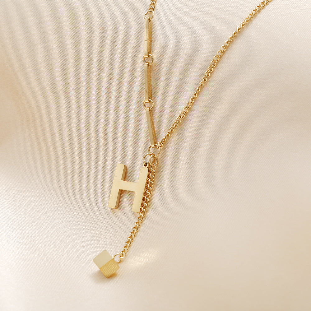 Womens Simple H Shaped Small Square Pendant – Jewelry Gift Ideas — 1