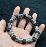 Volcanic Lava Stone Bracelet Viking Rune One – Jewelry Gift Ideas — 4
