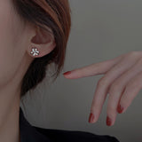 925 Silver Needle Lucky Flower Stud Earrings For Women – Gifts for Her — 5