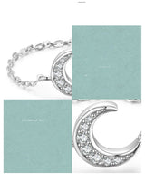 S925 Sterling Silver Micro Diamond Moon Ring Female – Gifts for Her — 2