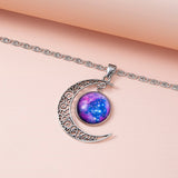 Galaxy Planet Star Glass Necklace Silver Hollow – Jewelry Gift Ideas — 5