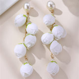 Colorful Green Bud Long Female Stud Earrings – Gifts for Her — 7