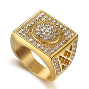 Chinese Square Hollow Gold Plated Diamond Inlaid Male – Gifts for Him — 4