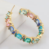 Shining Color Matching Round Ring Earrings – Special Occasion Gifts — 18