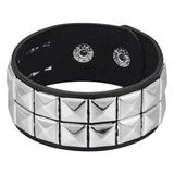 Row Cuspidal Spikes Rivet Stud Wide Cuff Leather – Jewelry Gift Ideas — 1