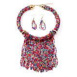 Ethnic Style Tassel Bead Necklace And Earrings Suite – Stylish Gifts — 5