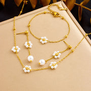Fashion Simple Pearl Flower Long Earrings – Stylish Gifts — 2