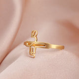 Simple Hollow Cross Interlaced Letter Women's Ring – Gifts for Her — 4