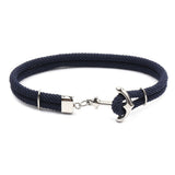 Navy Hand Braided Stainless Steel Anchor Bracelet – Jewelry Gift Ideas — 10