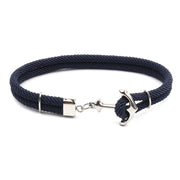 Navy Hand Braided Stainless Steel Anchor Bracelet – Jewelry Gift Ideas — 10