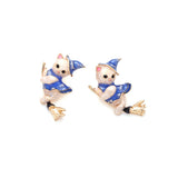Alloy Dripping Wizard Hat Kitten Earrings – Cat Lover Gifts — 7