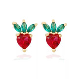 Cute Tropical Fruit Earrings For Women With Diamonds – Gifts for Her — 7
