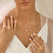 Zircon Pearl Pendant Stainless Steel Thin Chain – Jewelry Gift Ideas — 4