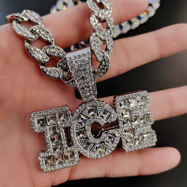 Hip Hop ICE Glass Diamond Chain Necklace English – Jewelry Gift Ideas — 1
