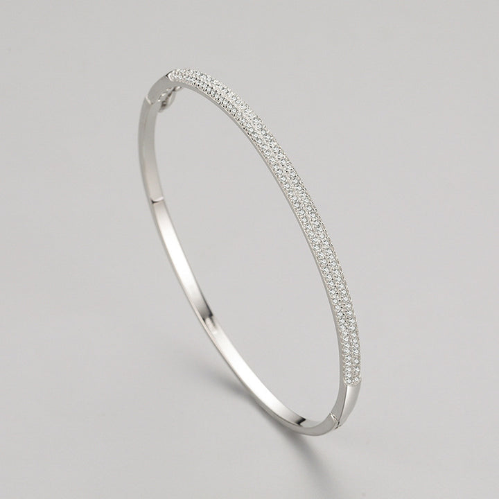 S925 Sterling Silver Bracelet Female Opening Oval – Jewelry Gift Ideas — 1