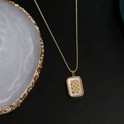 Mother-of-pearl Square Plaque Pendant – Jewelry Gift Ideas — 5