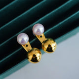 Pearl And Small Gold Ball Combined With Gold Earrings – Gift Ideas — 4